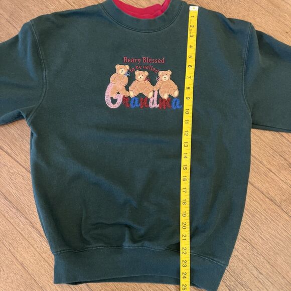 M&C Sportswear Beary Blessed to Be Called Grandma Sweatshirt Adult Size M Green - Picture 5 of 9